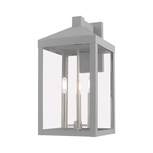 Nyack 3 Light Nordic Gray Outdoor Wall Lantern