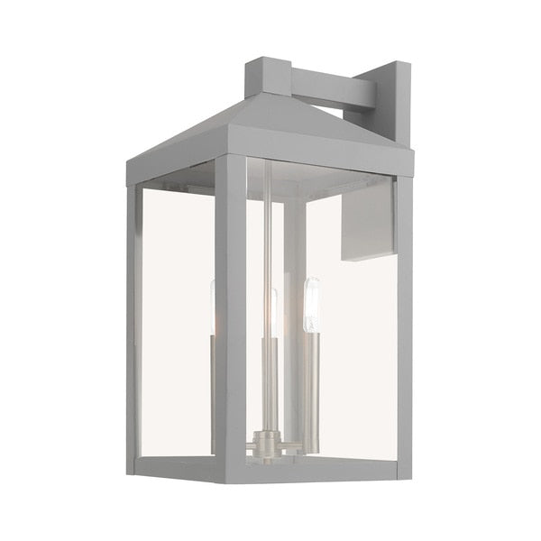Nyack 3 Light Nordic Gray Outdoor Wall Lantern