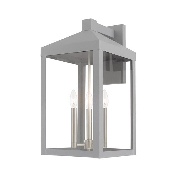 Nyack 3 Light Nordic Gray Outdoor Wall Lantern