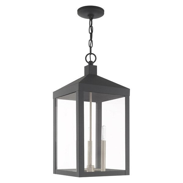 Nyack 3 Light Scandinavian Gray Outdoor Pendant Lantern