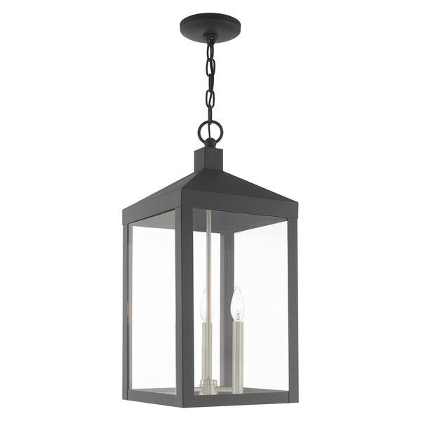 Nyack 3 Light Scandinavian Gray Outdoor Pendant Lantern