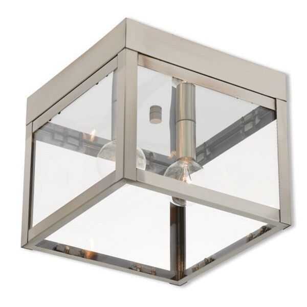 Nyack 2 Light Brushed Nickel Outdoor Cei