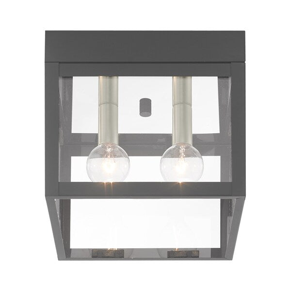 Nyack 2 Light Scandinavian Gray Outdoor Ceiling Mount