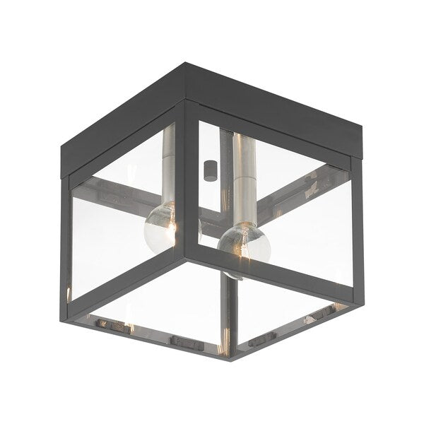Nyack 2 Light Scandinavian Gray Outdoor Ceiling Mount