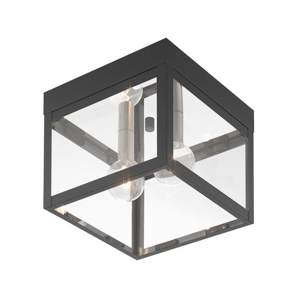 Nyack 2 Light Scandinavian Gray Outdoor Ceiling Mount