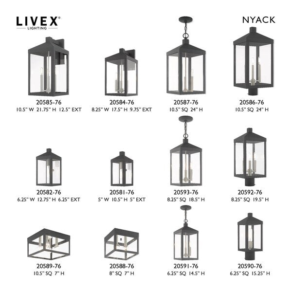 Nyack 2 Light Scandinavian Gray Outdoor Ceiling Mount