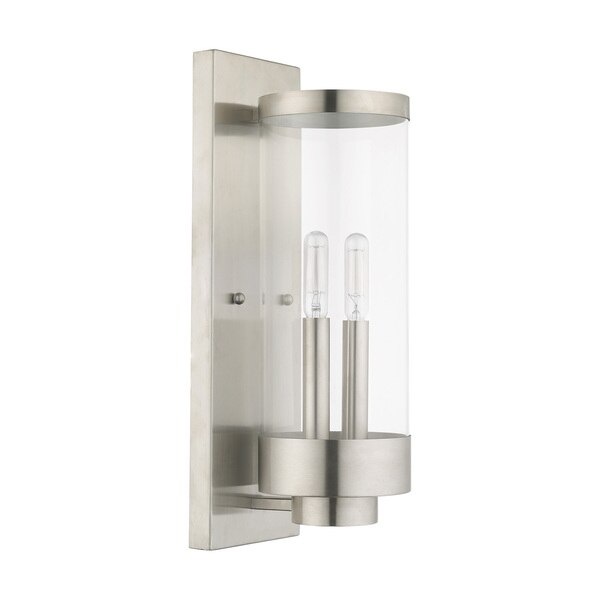 Hillcrest 2 Light Brushed Nickel Outdoor