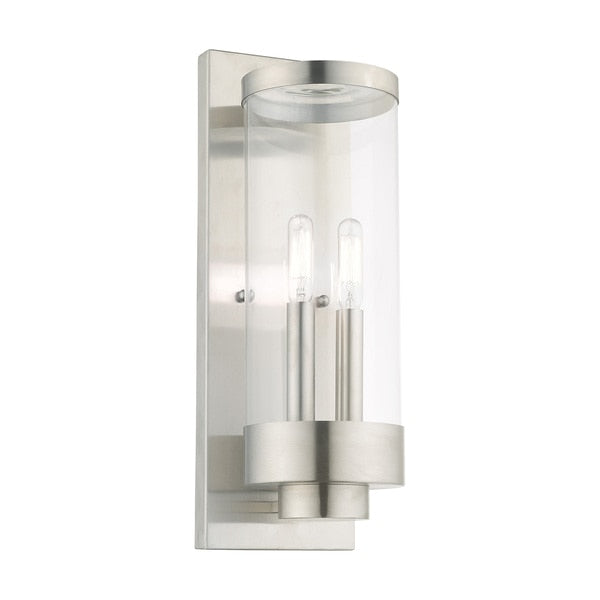 Hillcrest 2 Light Brushed Nickel Outdoor