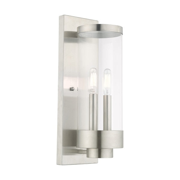 Hillcrest 2 Light Brushed Nickel Outdoor