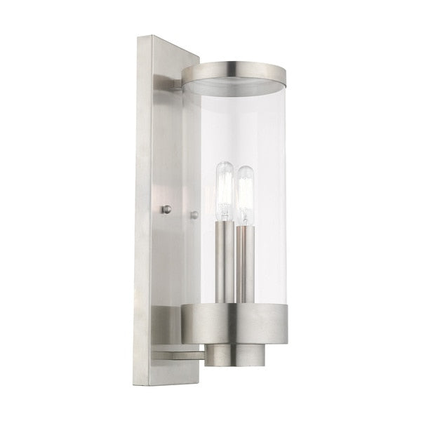 Hillcrest 2 Light Brushed Nickel Outdoor