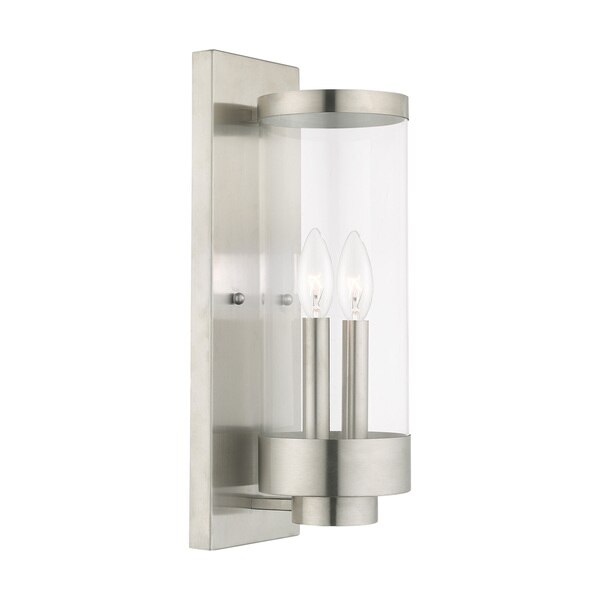 Hillcrest 2 Light Brushed Nickel Outdoor