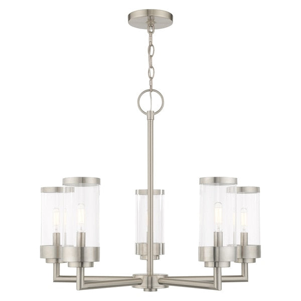 Hillcrest 5 Light Brushed Nickel Outdoor