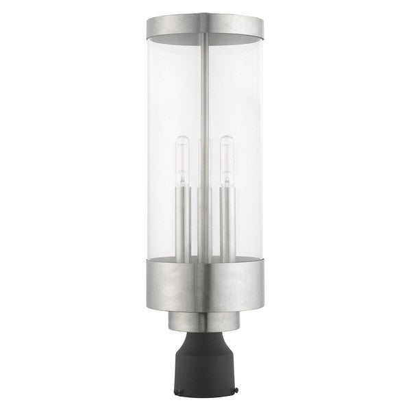 Hillcrest 3 Light Brushed Nickel Outdoor Post Top Lantern