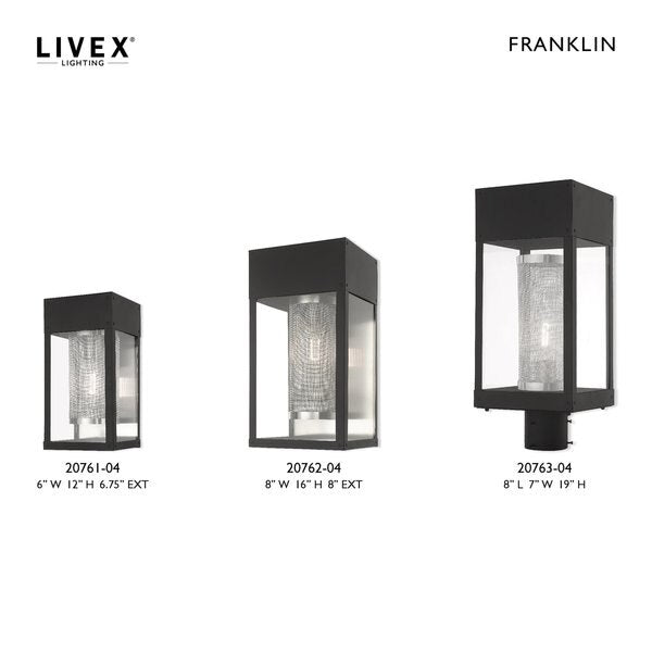 Franklin 1 Light Black Outdoor Post Top