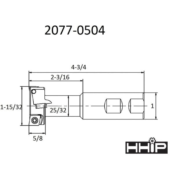 3/4 X 1-15/32 X 5/8 X 1 Indexable T-Slot Cutter