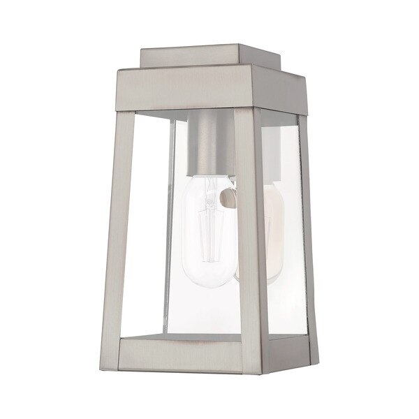 Oslo 1 Light Brushed Nickel Outdoor Wall Lantern