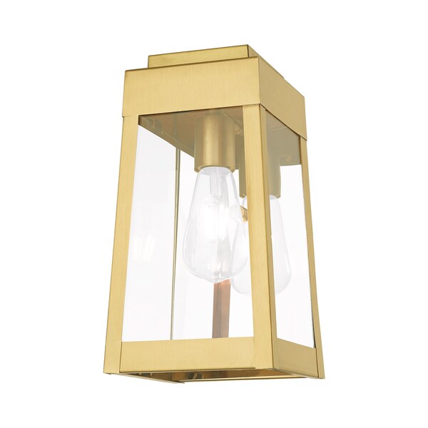 Oslo 1 Light Satin Brass Outdoor Wall Lantern