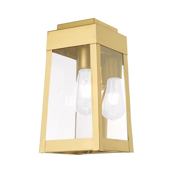 Oslo 1 Light Satin Brass Outdoor Wall Lantern