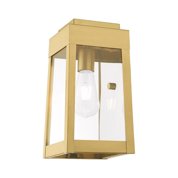 Oslo 1 Light Satin Brass Outdoor Wall Lantern