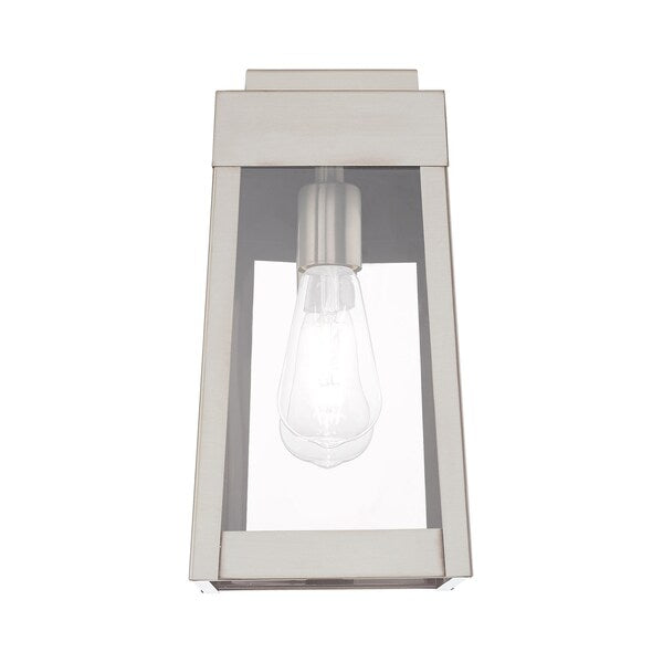 Oslo 1 Light Brushed Nickel Outdoor Wall Lantern