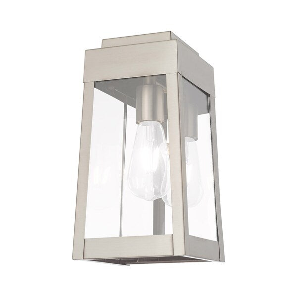 Oslo 1 Light Brushed Nickel Outdoor Wall Lantern