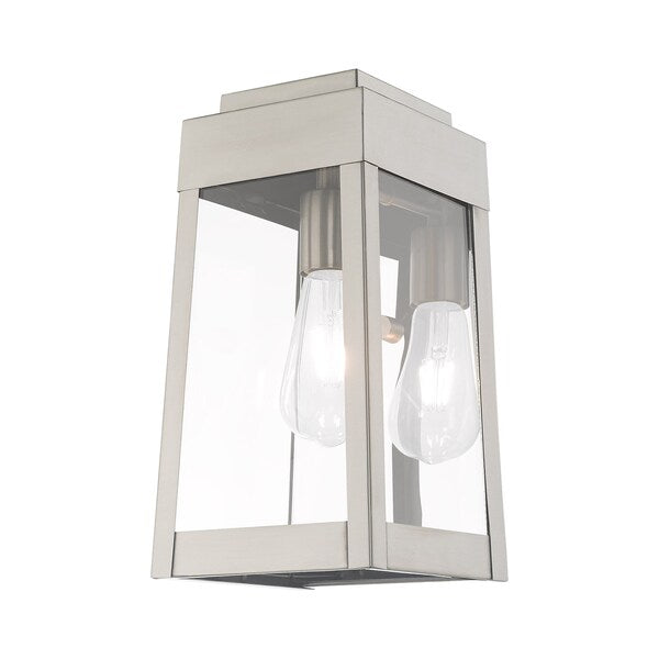 Oslo 1 Light Brushed Nickel Outdoor Wall Lantern