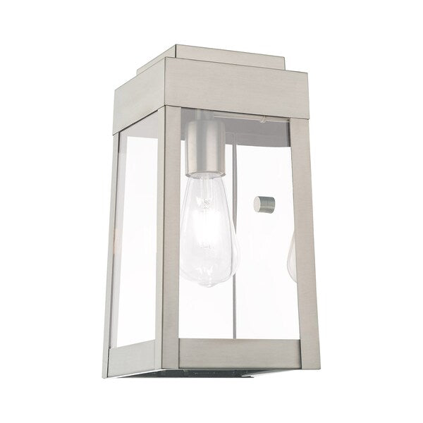 Oslo 1 Light Brushed Nickel Outdoor Wall Lantern