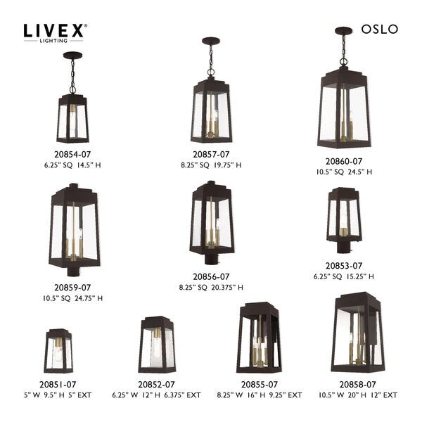 Oslo 1 Light Bronze Outdoor Pendant Lant
