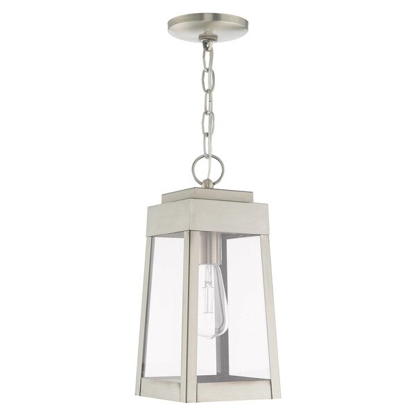 Oslo 1 Light Brushed Nickel Outdoor Pend
