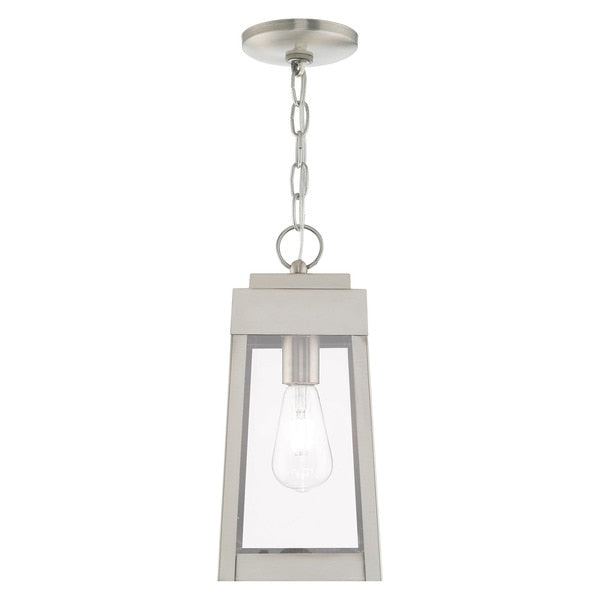 Oslo 1 Light Brushed Nickel Outdoor Pend