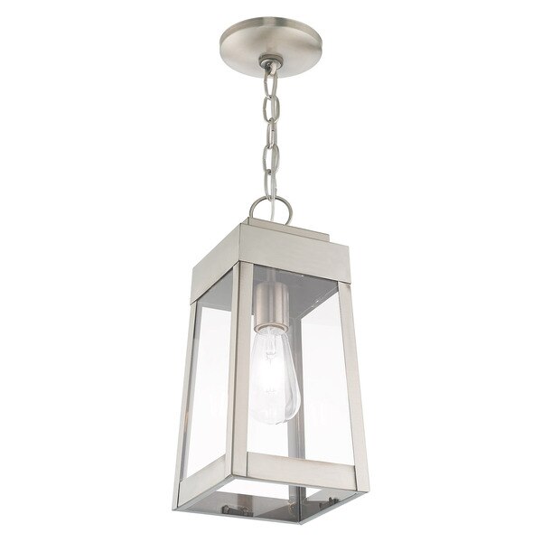 Oslo 1 Light Brushed Nickel Outdoor Pend