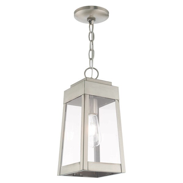 Oslo 1 Light Brushed Nickel Outdoor Pend