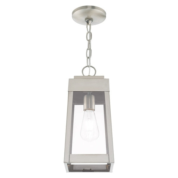 Oslo 1 Light Brushed Nickel Outdoor Pend