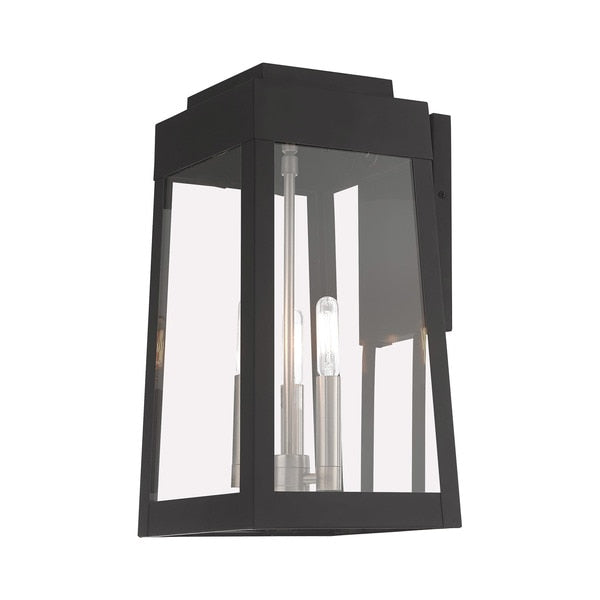 Oslo 3 Light Black Outdoor Wall Lantern