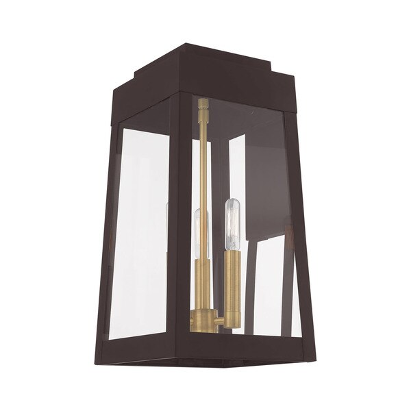 Oslo 3 Light Bronze Outdoor Wall Lantern