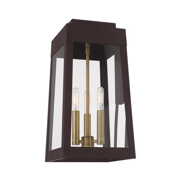 Oslo 3 Light Bronze Outdoor Wall Lantern