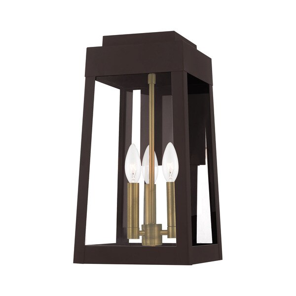 Oslo 3 Light Bronze Outdoor Wall Lantern