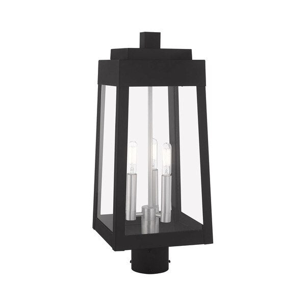 Oslo 3 Light Black Outdoor Post Top Lantern