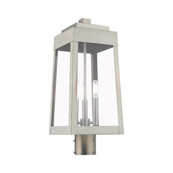 Oslo 3 Light Brushed Nickel Outdoor Post