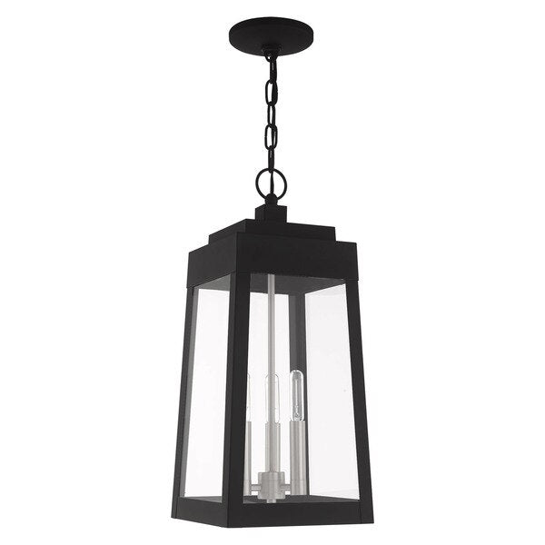 Oslo 3 Light Black Outdoor Pendant Lantern