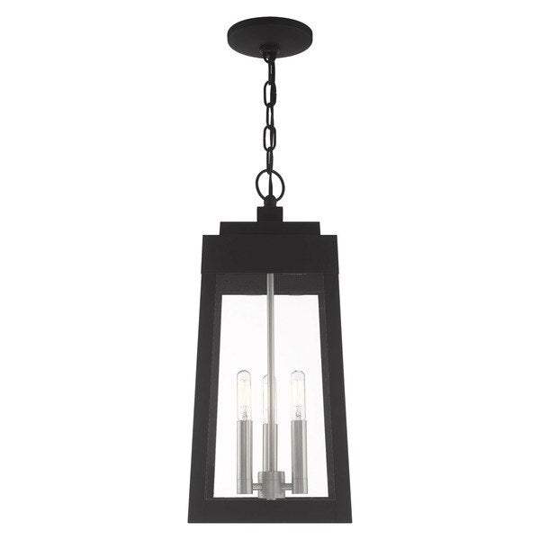 Oslo 3 Light Black Outdoor Pendant Lantern