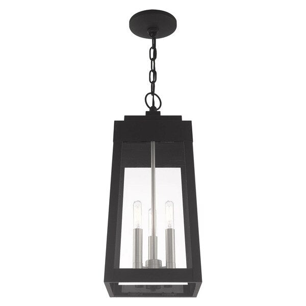 Oslo 3 Light Black Outdoor Pendant Lantern