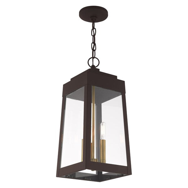 Oslo 3 Light Bronze Outdoor Pendant Lantern