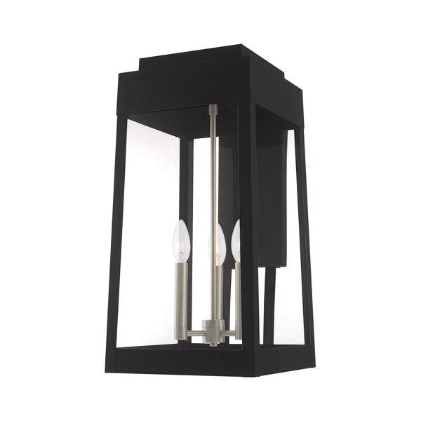 Oslo 3 Light Black Outdoor Wall Lantern