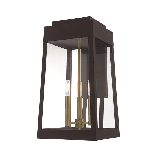 Oslo 3 Light Bronze Outdoor Wall Lantern