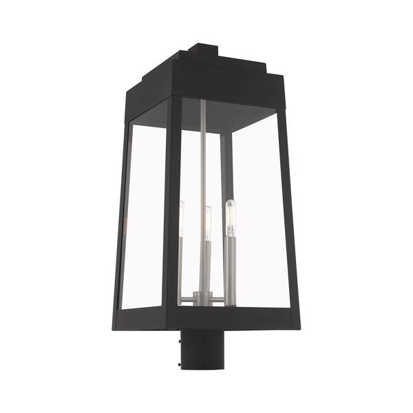 Oslo 3 Light Black Outdoor Post Top Lantern