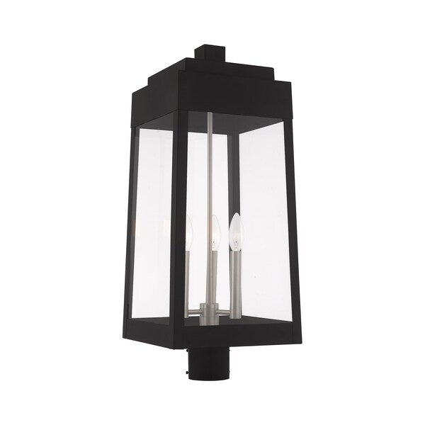 Oslo 3 Light Black Outdoor Post Top Lantern