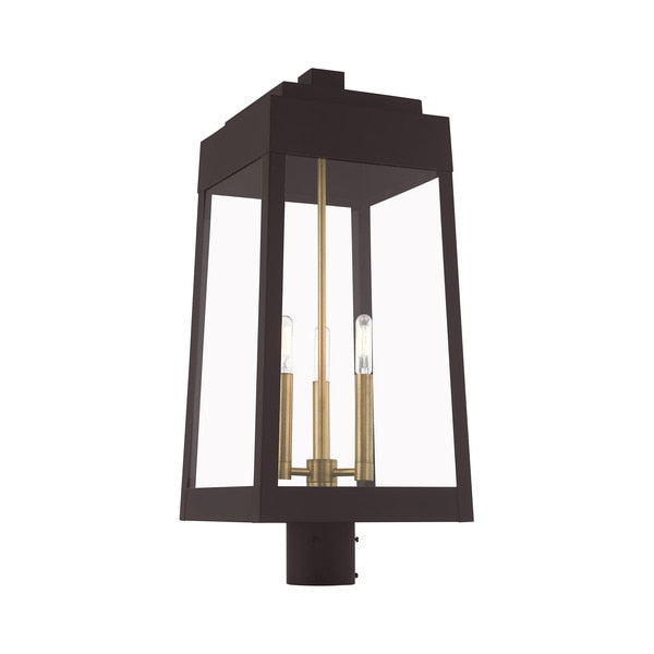 Oslo 3 Light Bronze Outdoor Post Top Lantern