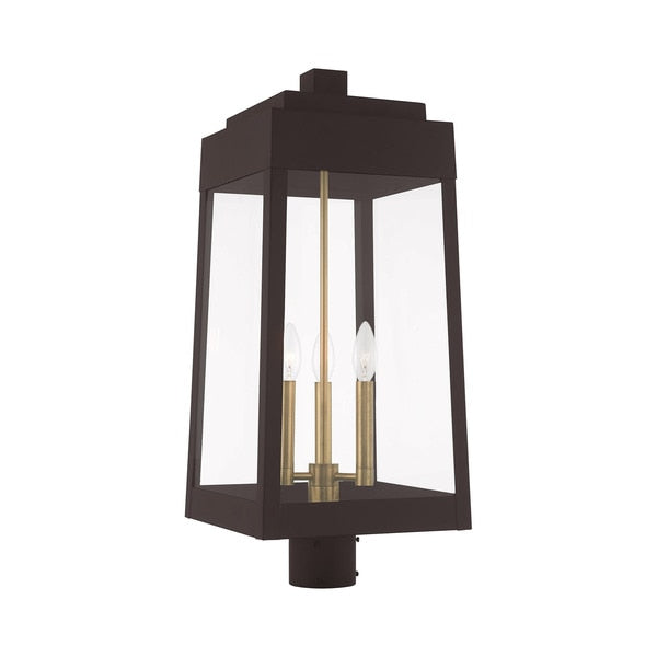 Oslo 3 Light Bronze Outdoor Post Top Lantern