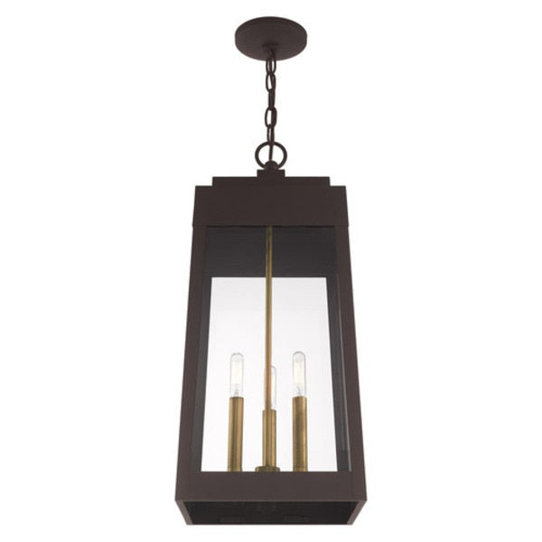 Oslo 3 Light Bronze Outdoor Pendant Lantern